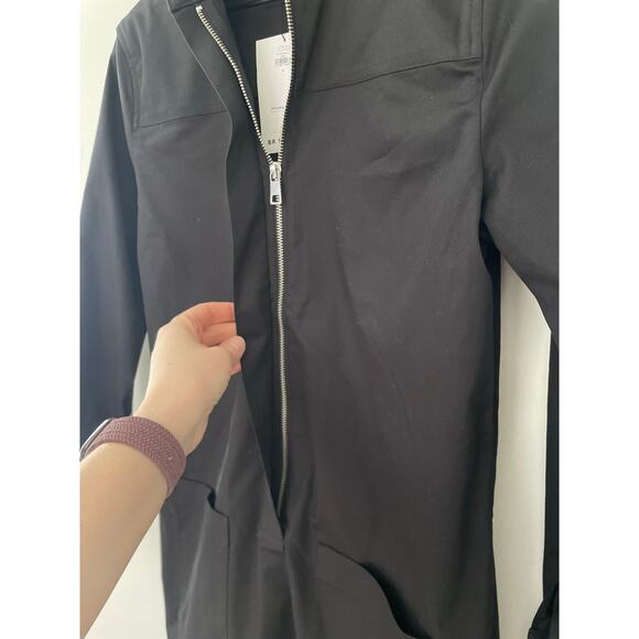 NWT Banana Republic Black Utility Shirt Dress Size 4 Zip Front Mini Long Sleeve - Picture 3 of 10